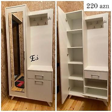 asılqan qarmaq: Dəhliz üçün çoxfunksiyalı asılqan-dolab dəsti - Rəng: ağ - Bütöv — 1