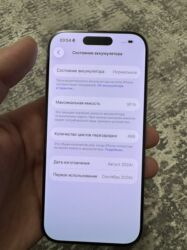 14 про цена в бишкеке: IPhone 16 Pro, Колдонулган, 256 ГБ, Natural Titanium, Каптама, 91 %