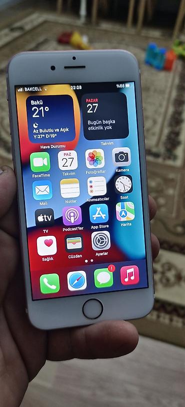 Apple iPhone: IPhone 6s, 64 GB, Çəhrayı, Face ID, Barmaq izi — 1