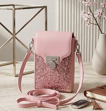 guees torba: Elegantna torbica za preko ramena – roze - Materijal: veštačka koža — 1