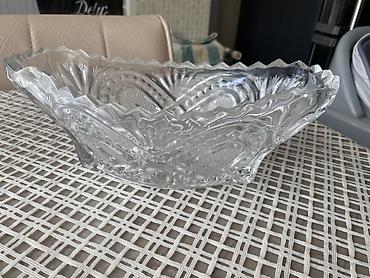 meyve dekor: Kristal qab – dekorativ naxışlı, dalğalı kənarlı - Material: qalın — 1