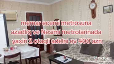 binədə kirayə ev: 80 kv. m, 2 otaqlı, Kombi, Qaz, İşıq