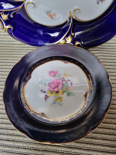 Kuhinjski setovi: Servis za torte,kolace 1945g+ Jlmenau pravi kobalt. Servis za — 6