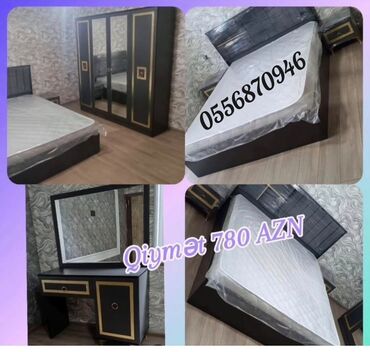 Yataq otağı dəstləri: İkinəfərlik çarpayı, Dolab, Termo, 2 tumba, Azərbaycan, Yeni — 3