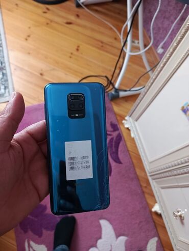 трехсимочный телефон fly: Redmi Note 9, 128 GB, rəng - Göy, Barmaq izi, İki sim kartlı