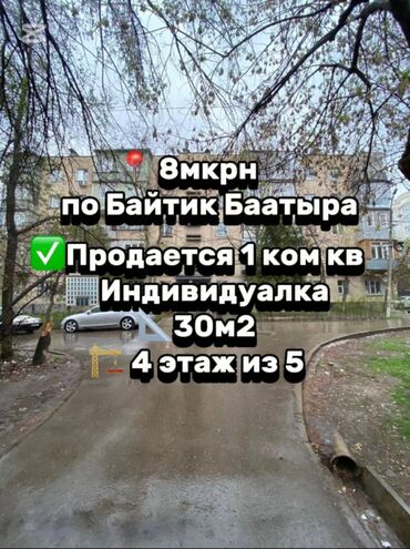 Продажа участков: 1 комната, 30 м², Индивидуалка, 4 этаж, Косметический ремонт
