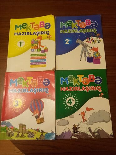 Kitablar, jurnallar, CD, DVD: Məktəbəqədər hazırlıq kitabları 4ü birlikdə 5azn