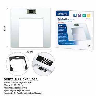 KMT Staklena vaga za telo providno bela 2406874 Digitalna lična vaga
