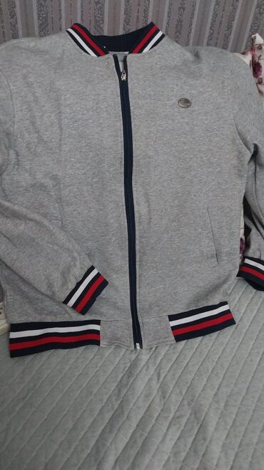 Tavalar: Uşaq üçün fermuarlı svitşot/jaket - Rəng: boz melanj - Model: bomber