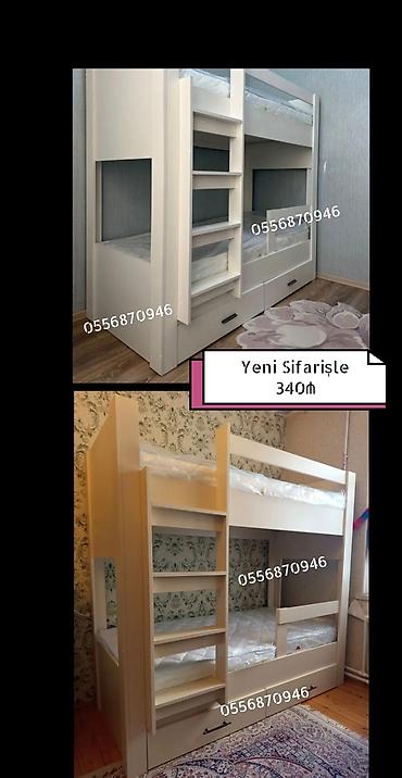 termo mebel: Oğlan və qız üçün, Yeni, Çarpayı, Matras ilə, Siyirməli, Laminat — 5