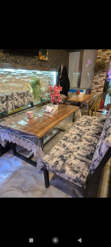 Restoran mebeli: Masa və divan dəstləri Özəl sifarişlə hazirlanmiş masa dəsti satılır — 12