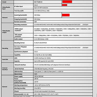 life network system: Профессиональный NVR Хиквижн, модель DS-7716NI-I4. 2 LAN порта, 4 — 2