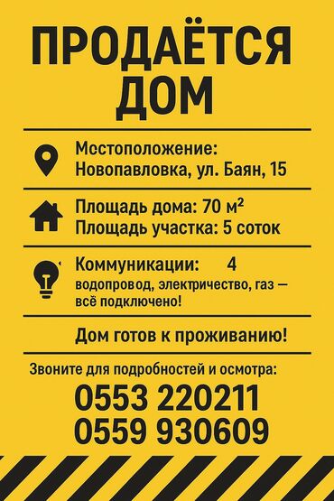 сутчный дом: Үй, 70 кв. м, 4 бөлмө, Менчик ээси, Евро оңдоо