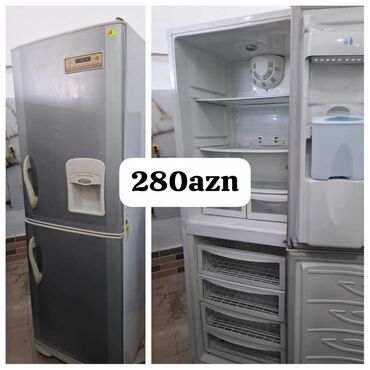 su soyudan: İşlənmiş 2 qapılı Barfab Soyuducu Satılır, rəng - Boz, Dispenserli