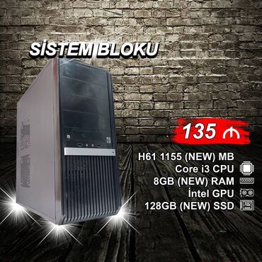 скупка видеокарт: Sistem Bloku "Qori DDR3 H61 1155 Core i3 2130” ⭐Tək Sistem Bloku – 135