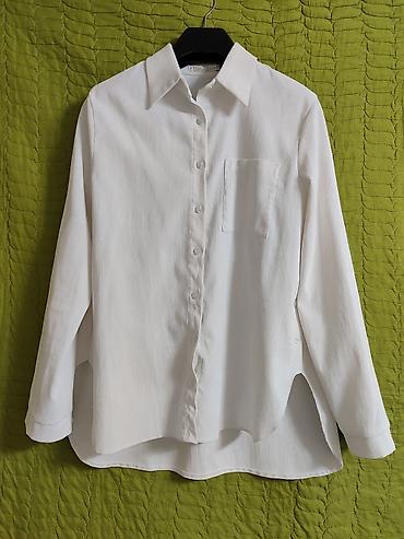 Рубашки: Белая рубашка-оверсайз из плотного хлопка, все рубашки почти новые — 7