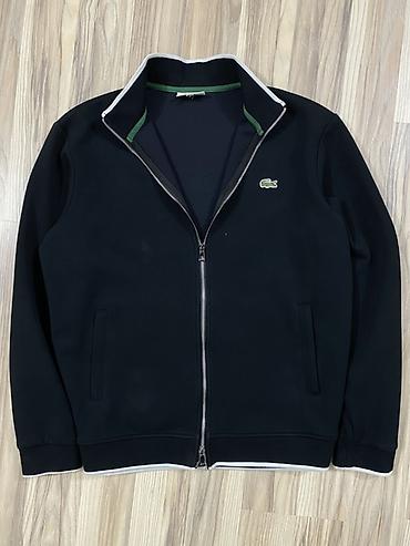 52 54: Lacoste мужская спортивная кофта/джемпер на молнии. - Цвет: черный с — 1