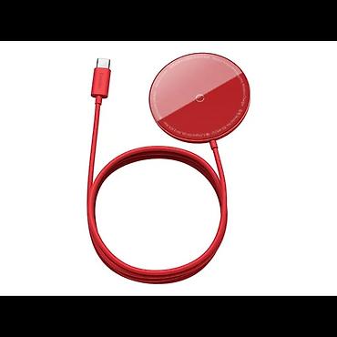 apple adapter 20w: Baseus Simple Mini Magnetic WXJK-H09 15W Simsiz Şarj Cihazı (Qırmızı) — 1