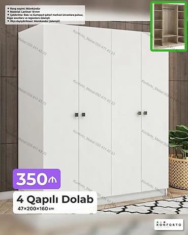 Mebel: 4 qapılı geyim dolabı Ölçü: 47×200×160 sm Material: 18 mm laminat — 1
