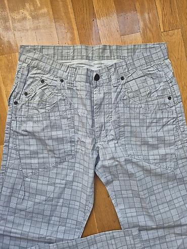 diskver duks: Muške pantalone × 2 para sa karo šarom – svetlosiva i svetlo bež — 6