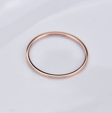 золотое кольцо 583: Кольцо (из титановой стали) - цвет розовое золото, не вызывает