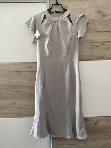 plisana haljina: M (EU 38), color - Grey, Short sleeves