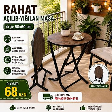 бильярдный стол баку: Для кухни, Новый, Складной, Квадратный стол — 3