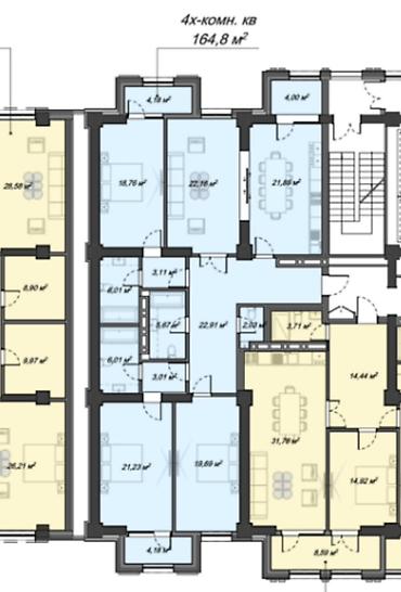 Продажа квартир: 4 комнаты, 164 м², Элитка, 3 этаж, Готовая ПСО (под самоотделку) — 5