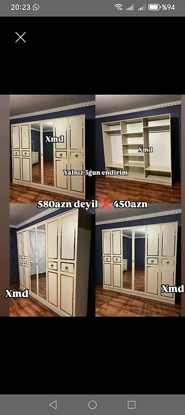 parca skaflar: Yeni, 4 qapılı, Güzgülü, Bej, Açılan, Düz dolab — 1