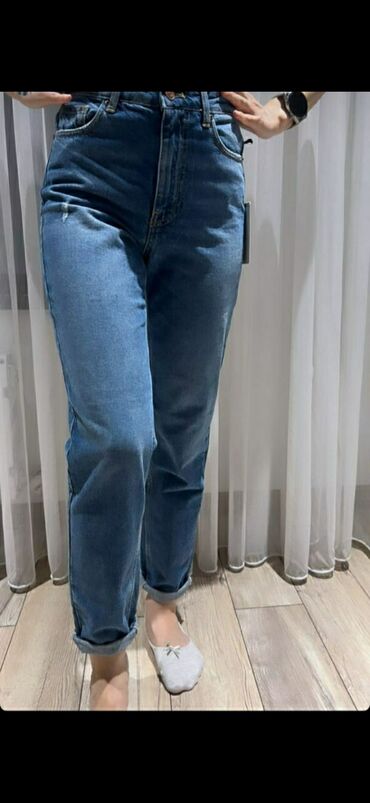 джинсы оригинал: Мом, Италия, Высокая талия