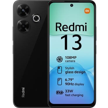 реми телефон: Redmi, Redmi 13, Колдонулган, 256 ГБ, түсү - Кара, 2 SIM