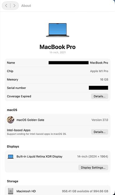 Ноутбуки Apple (MacBook): MacBook Pro 14" (2021) — 1 ТБ, 16 ГБ, Apple M1 Pro Характеристики: - — 2