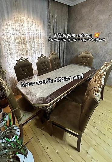 ramazan hefiyye: Dördbucaq masa, Qonaq otağı üçün, 6 nəfər, Açılmayan, Azərbaycan, 1 il zəmanət — 4
