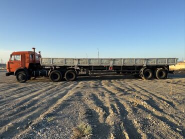 Yük maşınları: KAMAZ yük maşını – narıncı kabinalı, arxada dumper/kuzov tipli daşınma — 6