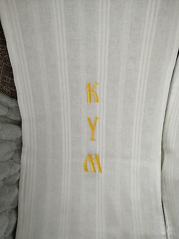 rucno kovani nozevi: Ručnici/peškiri za krštenje sa vezom - Tradicionalni beli peškiri za — 3