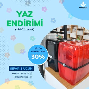 Su filtrləri: Puretech su filtrləri üçün kartriclər dəsti. Dəstdə 3 önləyici filtr — 19