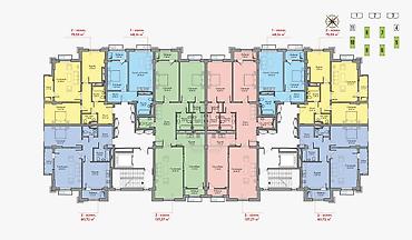жк эпос: 2 комнаты, 80 м², Асанбай мкр Элитка, 7 этаж, ПСО (под самоотделку) — 3