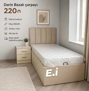ev al: Dərin bazalı çarpayı – 220 ₼ - Ölçü: 200×90 sm - Matras hədiyyə - — 1