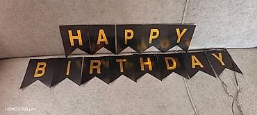 603 мотор: “Happy Birthday” bəzək banneri - 2 sətirdən ibarət “HAPPY” və — 1