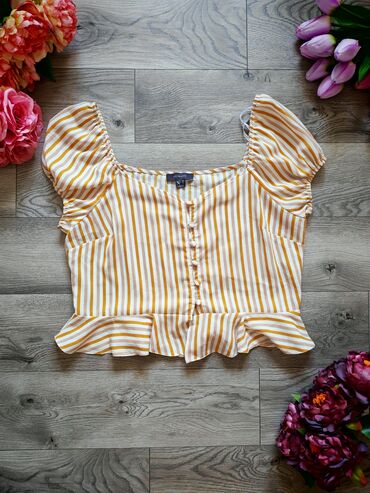 crop top c a: XL (EU 42), Pamuk, Prugasti, bоја - Šareno