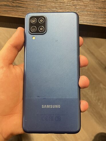 samsung t400: Samsung Galaxy A12, 64 GB, rəng - Göy, Barmaq izi, Face ID