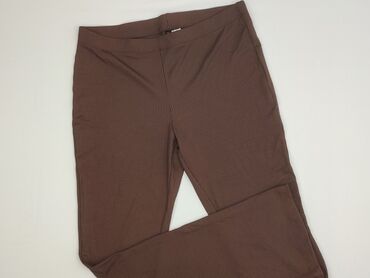 beżowe prążkowane legginsy: H&M Divided, Material trousers for women, size L