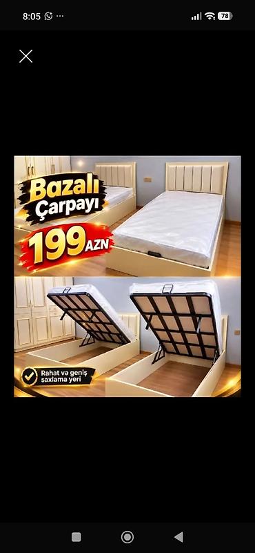 yorga: Bazalı çarpayı – 199 AZN - Açılan baza sistemi: asanlıqla qaldırılan — 1