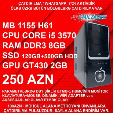 Elvin Emilzadə: Masaüstü Kompüter "İntex DDR3 1155 H61/Core i5 3570/8GB Ram/GT430