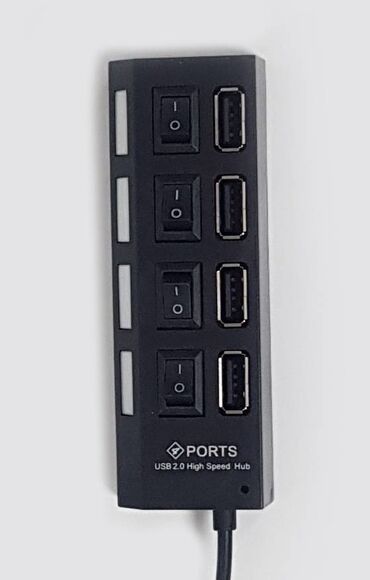 Модемы и сетевое оборудование: ХАБ Hub USB 2.0, 4 порта. Длина кабеля 30 см