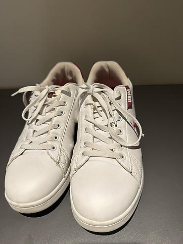 polo assn: USPA qadın/yeniyetmə ayaqqabısı – ağ rəng, çəhrayı detallı Original — 2