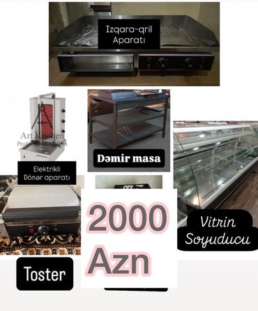 Dönər aparatları: Restoran/kafe üçün professional avadanlıq paketi: - Izqara-qril
