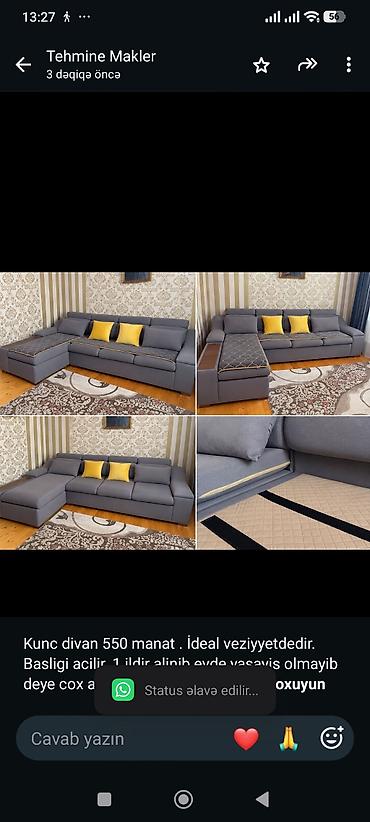 Kunc divan 550 manat . İdeal veziyyetdedir. Basligi acilir. 1 ildir lalafo.az -da Kunc divan 550 manat . İdeal veziyyetdedir. Basligi acilir. 1 ildir