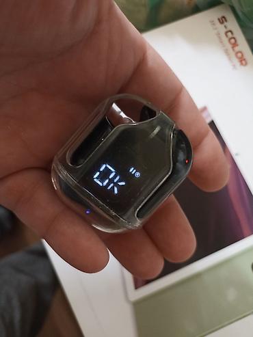 Bluetooth TWS qulaqlıq - Şaffaf qapaqlı kompakt şarj qutusu – cibə