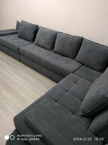 диван в карабалта: Угловой диван, цвет - Серый, Новый